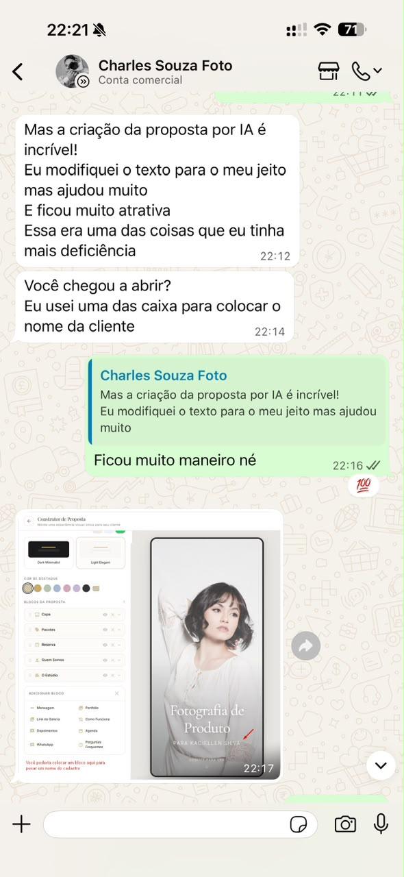 Depoimento de Charles Souza no WhatsApp
