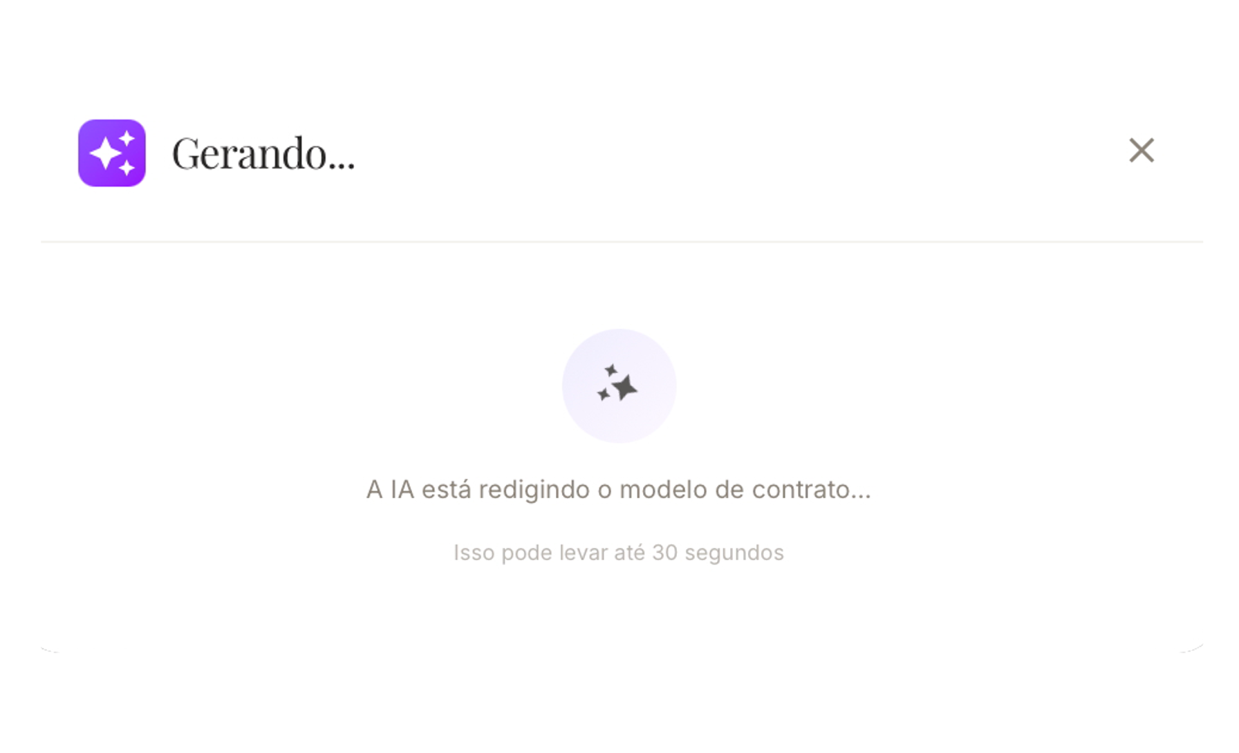 IA gerando contrato no Leint