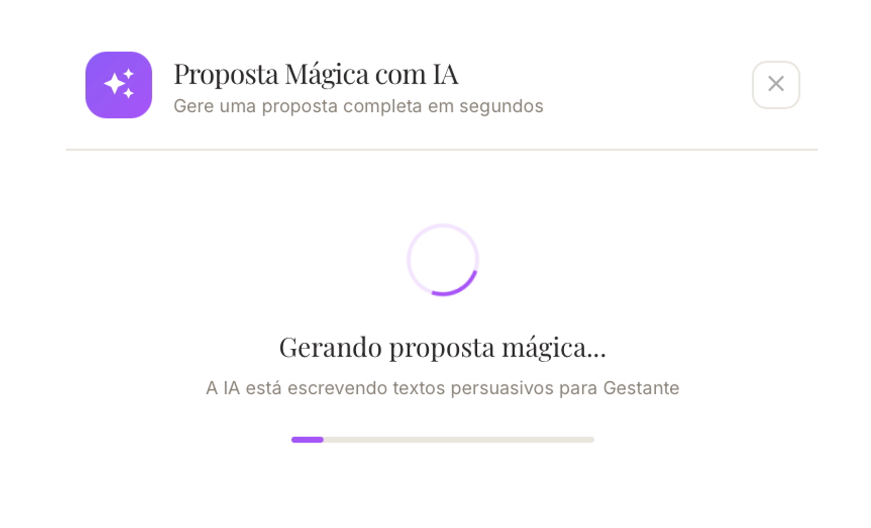 IA gerando proposta no Leint