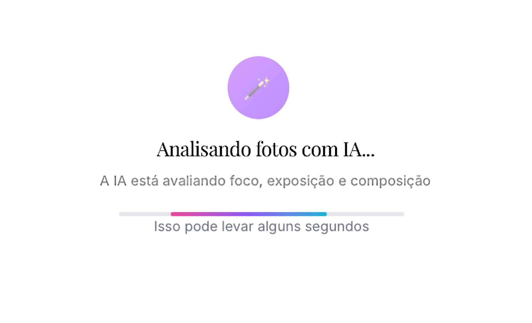 IA fazendo pré-seleção de fotos no Leint